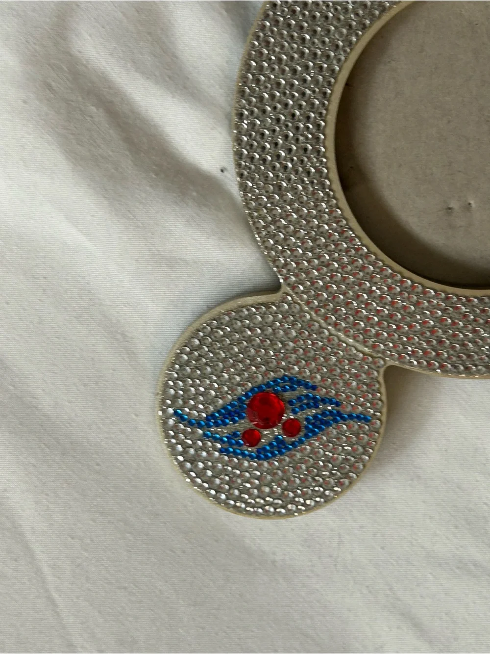 Crystal Mickey Disney Cruise Line Ear Photo Frame with Blue & Red Accent